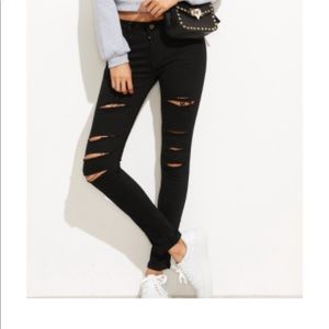 Black ripped jeans